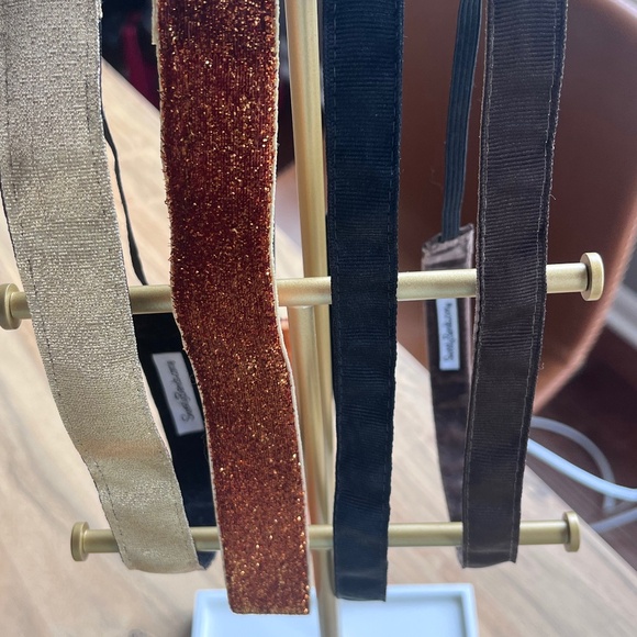 Lot of 4  Sweaty Bands, glitter orange, gold, and brown and black grossgrain EUC - Picture 2 of 10